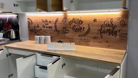 Кухня 2,0 м МДФ плівка Хай-тек Горизонталь/ДСП ЕКО 5