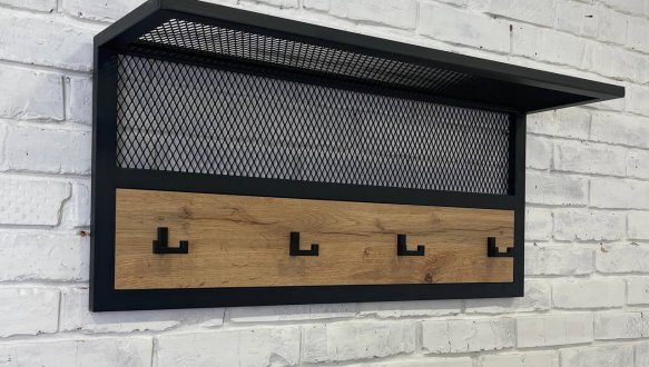 Вішак LOFT mini Дуб Тахо / Чорний мет MebliRoMax