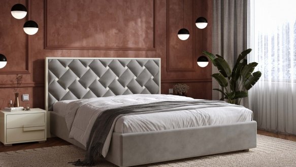 Ліжко м'яке двоспальне Arbordrev Ілюзія з підйомним механізмом та нішею для білизни 0