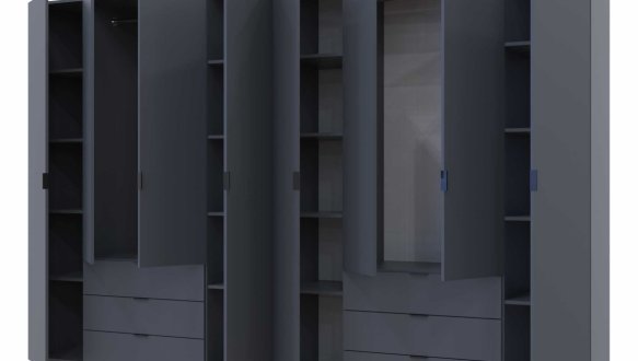 Шкаф Гелар 4+4 Дорос 8 дверная графит 310 см 0