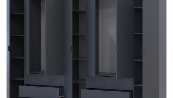 Шкаф Дорос Гелар графит с Этажеркой 7 дверной 309,4 см 0