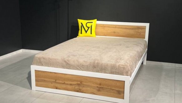 Кровать LOFT 120×200 Дуб Сонома / Чёрный мат MebliRoMax 0