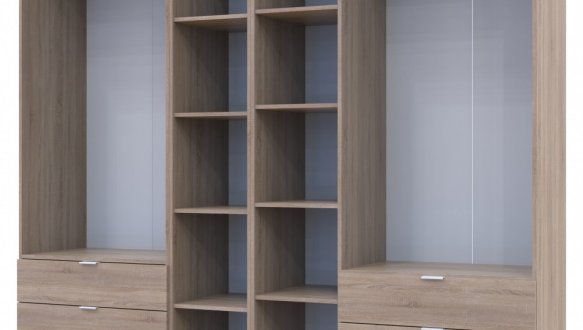 Шкаф Дорос Гелар дуб сонома с Этажеркой 5 дверной 231,9 см 2