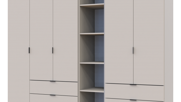 Шкаф Дорос Гелар кашемир с Этажеркой 5 дверной 231,9 см