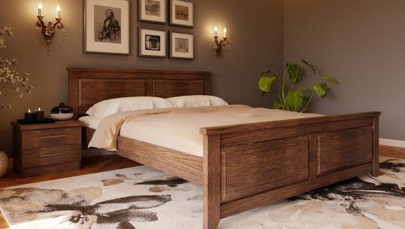 Кровать двуспальная деревянная ЧДК Майя NEW Щит Сосна 1