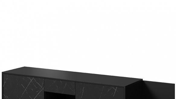 Тумба ТВ Marmo/Мармо RTV195 2D1S1K Чорний/Чорний мармур Cama Ширина 195 см 2