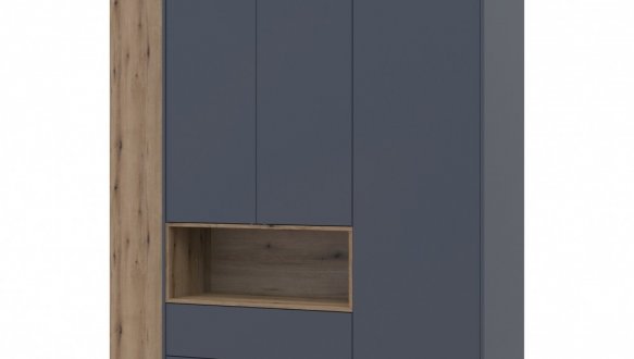 Шафа для одягу з нішею та пеналом Дорос Дейл графіт 3 дверна 178 см 0