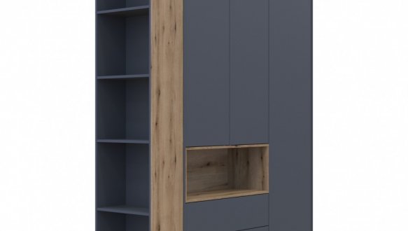 Шафа для одягу з нішею та пеналом Дорос Дейл графіт 3 дверна 178 см 4