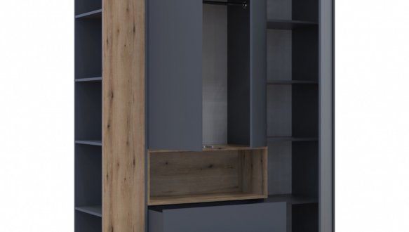 Шафа для одягу з нішею та пеналом Дорос Дейл графіт 3 дверна 178 см 5