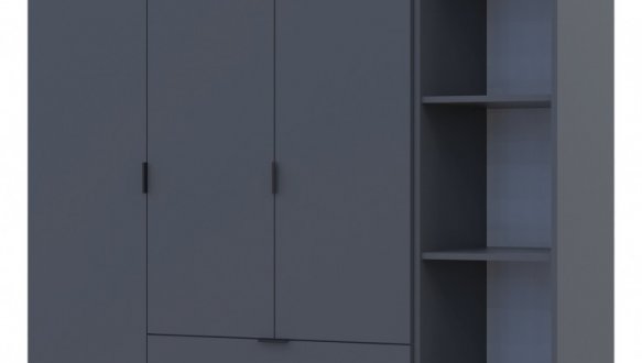 Шкаф Дорос Гелар графит с Этажеркой 3-х дверный 154,4 см 2