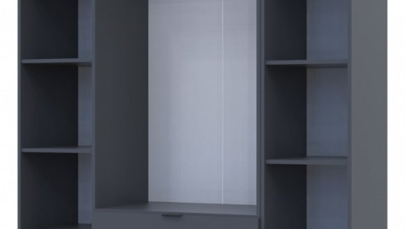 Шкаф Дорос Гелар графит с Этажеркой 3-х дверный 154,4 см 0