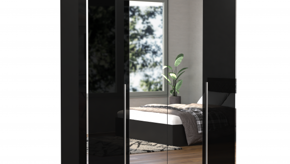 Шафа 4 дв Міромарк Енні 4 дверна чорний 183 см