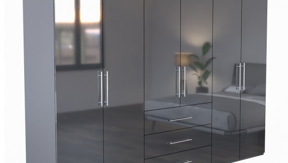 Шкаф 6дв 3шх Миромарк Магнум 6 дверный антрацит 294 см 0