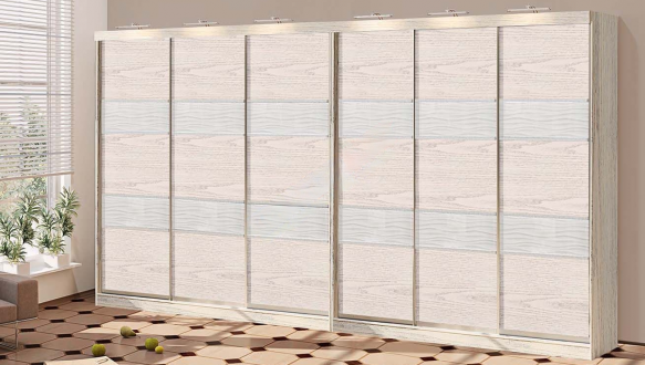 Шкаф-купе Комфорт мебель Модель-3 дуб беленый 6 дверный 500 см