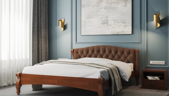 Кровать деревянная ArborDrev Корона Сосна / Бук