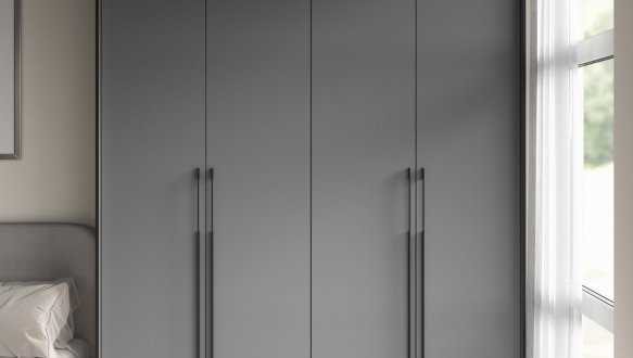 Шкаф Морели R-0017 Рамо 4 дверный антрацит с полками 197см 0