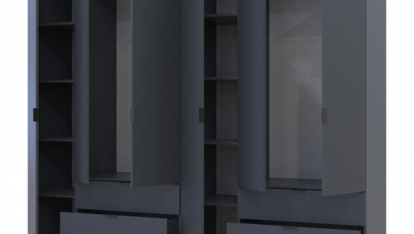 Шкаф Дорос Гелар графит с Этажеркой 6 дверной 270,6 см 0