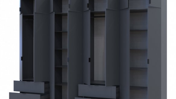 Шкаф для одежды Дорос Лукас графит 8 дверный 320 см 0