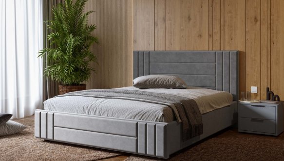 Ліжко м'яке двоспальне Arbordrev Прага з підйомним механізмом та нішею для білизни 2