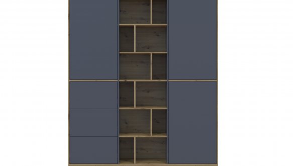 Шафа Дорос Морган дуб сонома/графіт 3 дверна з 2-ма шухлядами 180 см