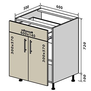 №30 Тумба нижня 60 Люкс RODOS
