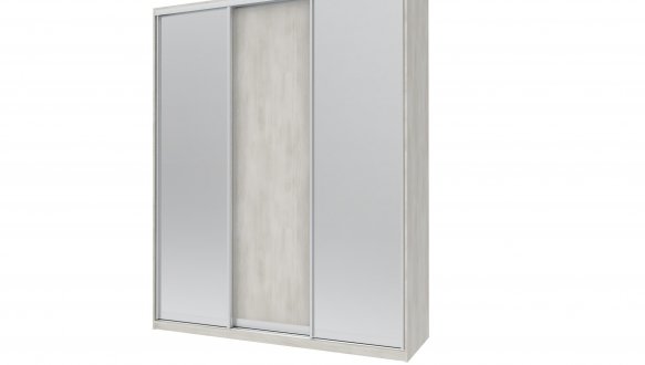 Шкаф-купе с зеркалом Дорос Сити Лайт белое дерево 3 дверный 180 см
