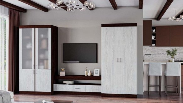 Шкаф 2д КС Терра 2 дверна графіт 100 см 2