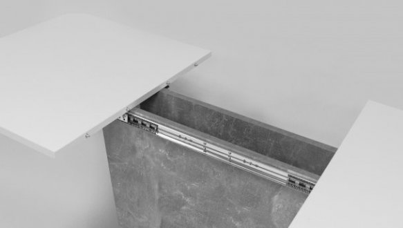 Стіл Cosmo/Космо Інтарсіо Біла Аляска/Індастріал Розкладний 110/145 см 8