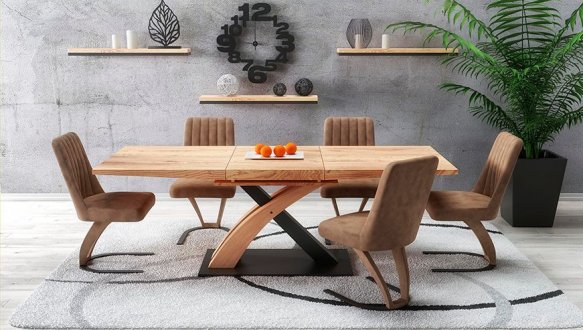 Стіл Sandor-3 дуб золотий/чорний