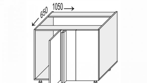 Секция нижняя правая УголН 90° 1050х650/820 1дв Миллениум WG