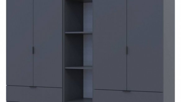 Шкаф Дорос Гелар графит с Этажеркой 4-х дверный 193,2 см 0