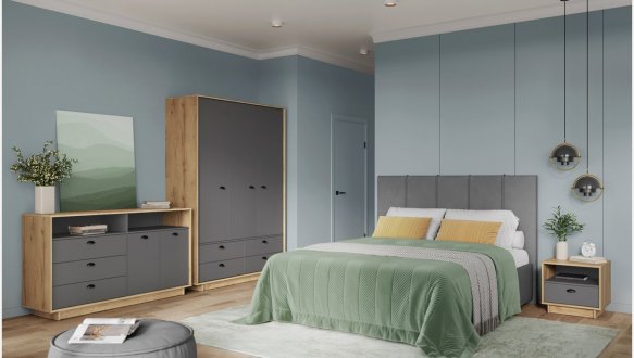 Модульна спальня Kuba/Куба Moreli Дуб Аппалачі/Антрацит