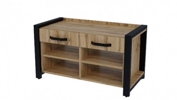 Тумба LOFT 2ш Дуб Сонома / Чёрный мат MebliRoMax 0