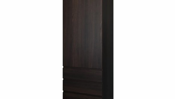 Шкаф Морели Т210 2 дверный венге темный с полками 80 см 1