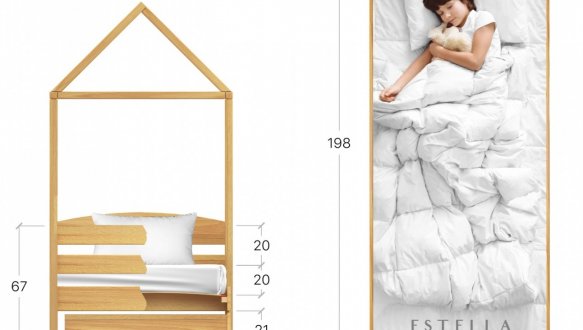 Кровать домик детская Массив бука Эстелла Амми Плюс 9