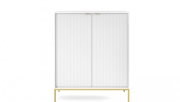 Комод Нова / Nova K104 високий Білий/Золоті ніжки 2