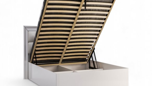 Кровать двуспальная с мягкой спинкой Миромарк Белла 160 с подьемним механизмом и нишей для белья 2