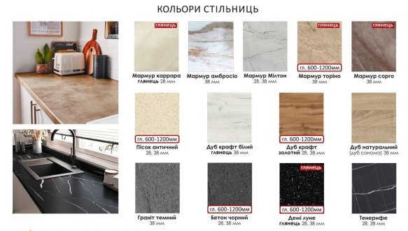 Кухонний комплект Еко 1,6 м 1