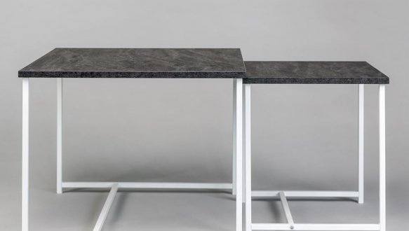 Комплект столиков Квадро S + М угольный камень 5