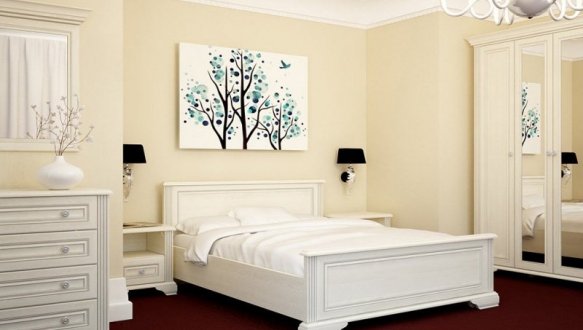 Кровать двуспальная Гербор 160 Вайт ДСП белое без вклада 3