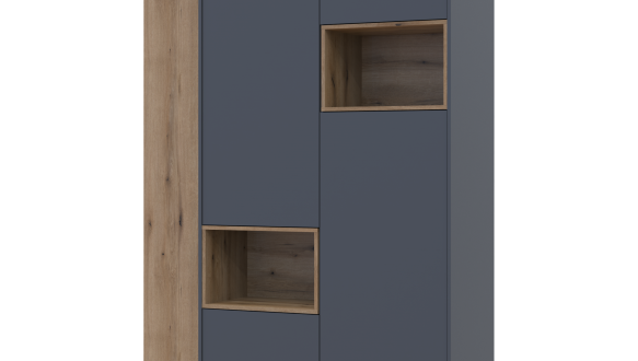 Шкаф для одежды с нишей и пеналом Дорос Дейл графит 2 дверный 143,2 см