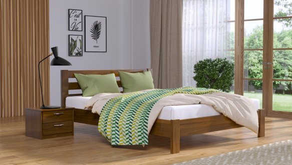 Ліжко дерев'яне Естелла Рената Люкс / Серія Тесса Щит / Масив Бук 6