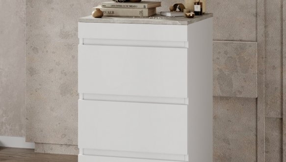 Стол письменный с комодом Art in Head Molli / Молли Белый бриллиант / Ателье светлый 1