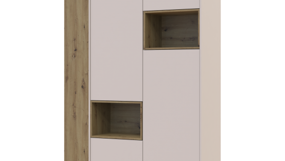 Шкаф для одежды с нишей и пеналом Дорос Дейл кашемир (инверсия) 2 дверный 143,2 см