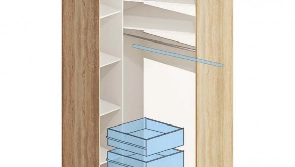 Угловой шкаф-купе 1,1 м ДСП 0