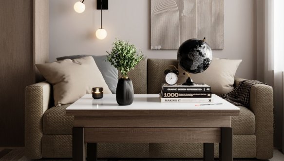 Стол-трансформер B-Fly Glass Дуб винтаж оксид/Венге ноги/Бежевое стекло 0