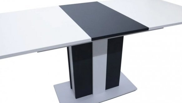 Стол обеденный Clasic Интарсио Белая Аляска/Антрацитовый Раскладной 140/180 см 9