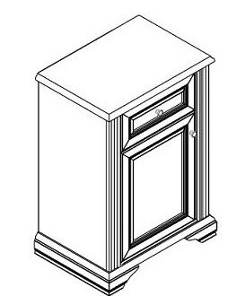 Тумба 1D1S Вайт гербор 2