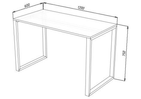 Стіл LOFT офісний Дуб Сонома / Чорний мат MebliRoMax 0
