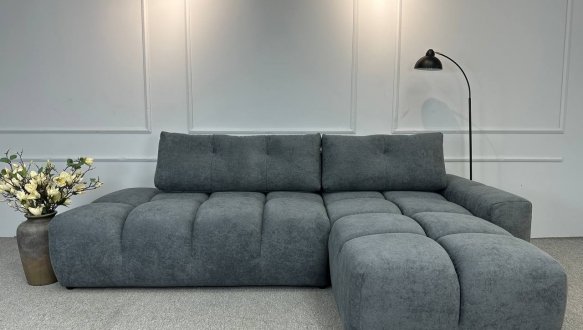 Кутовий диван розкладний крокуюча єврокнижка Елізіум Сапфір 277 см 17